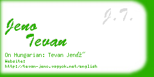 jeno tevan business card